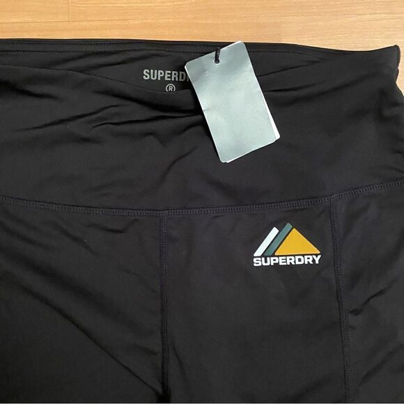 Superdry Base Layer Leggings Sz 10 Black NWT - Picture 5 of 7